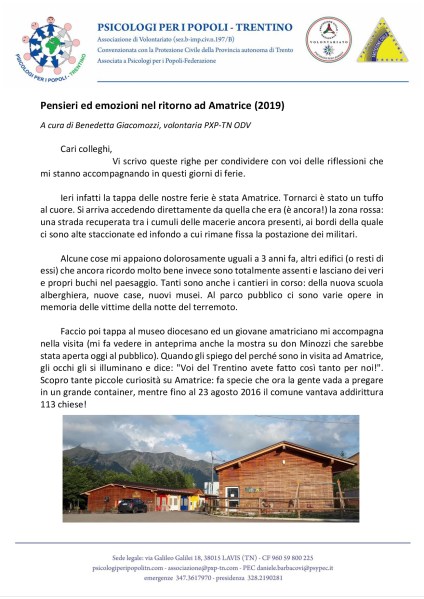 Ritorno ad Amatrice 2019